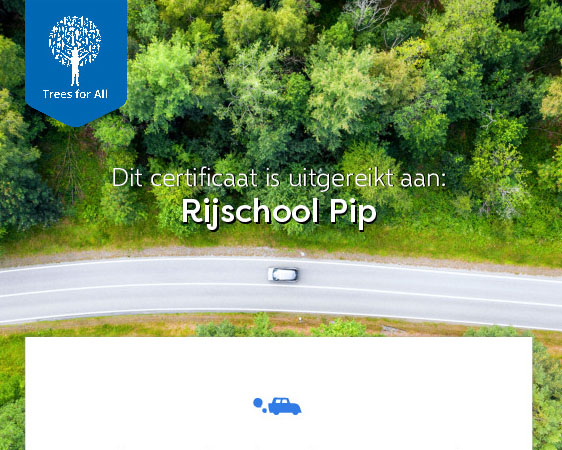 Certificaat Trees for All donatie